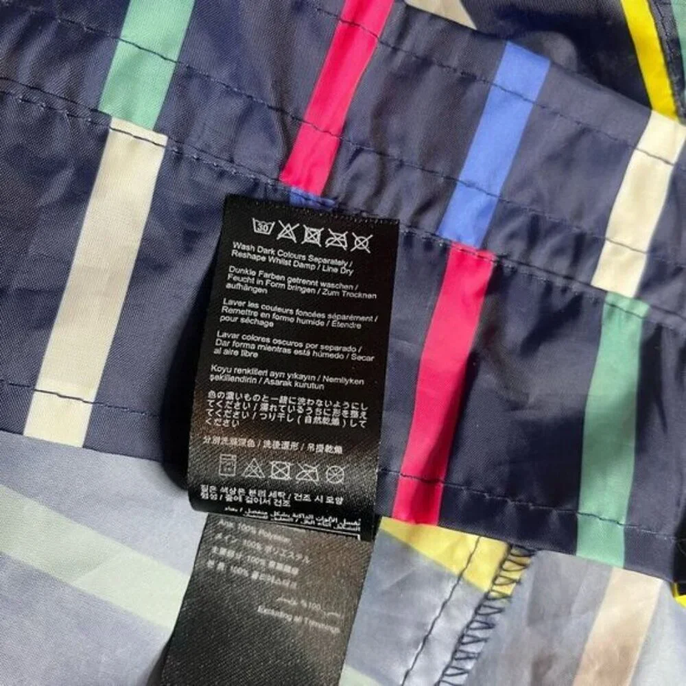 3/$80 🌈— Joules Navy Multi-Stripe Hooded Raincoat - Picture 11 of 14